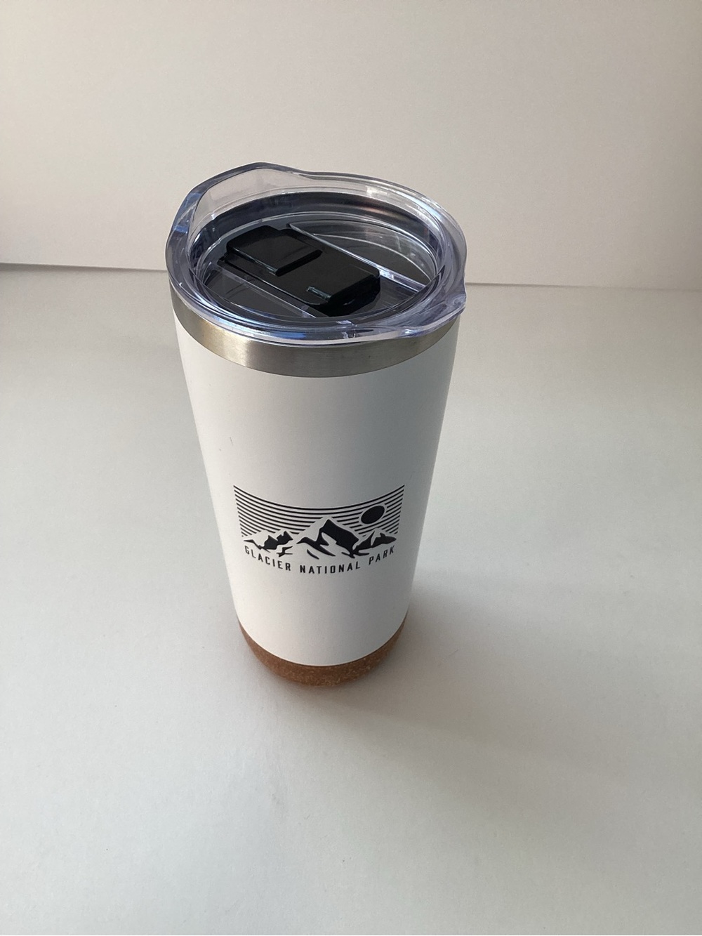 Glacier National Park White Insulated Travel Tumbler with Cork Base